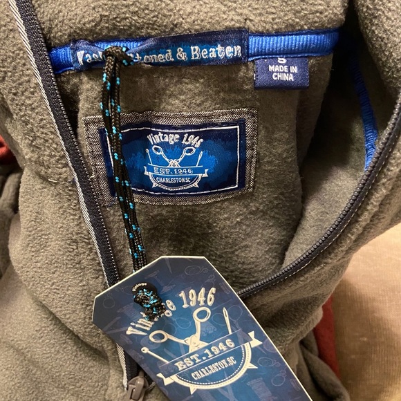 Nordstrom Vintage 1946 Gray Quarter Zip Fleece Knit Pullover Sweater Jacket S - Picture 5 of 5